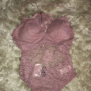 Pink Lace Bodysuit